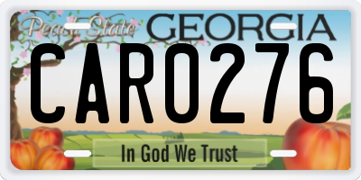 GA license plate CAR0276