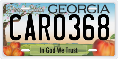 GA license plate CAR0368