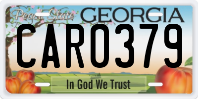 GA license plate CAR0379