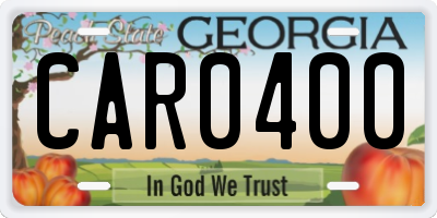 GA license plate CAR0400