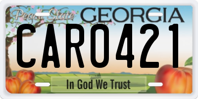 GA license plate CAR0421