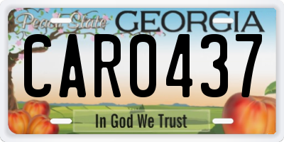GA license plate CAR0437