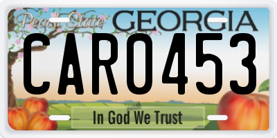 GA license plate CAR0453