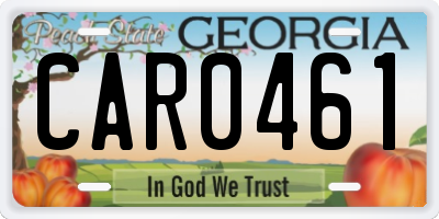 GA license plate CAR0461