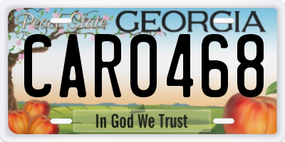 GA license plate CAR0468