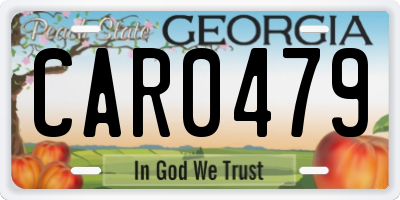 GA license plate CAR0479