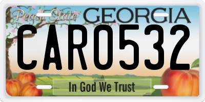GA license plate CAR0532