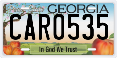GA license plate CAR0535