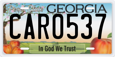 GA license plate CAR0537