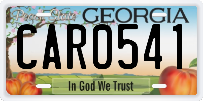 GA license plate CAR0541