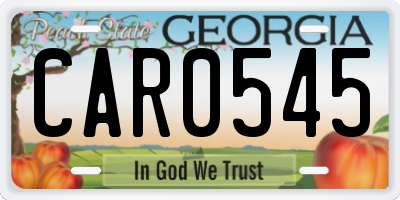 GA license plate CAR0545