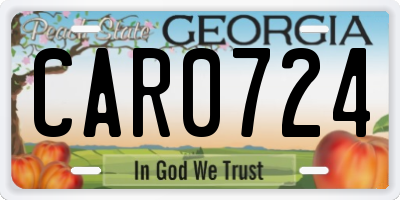 GA license plate CAR0724