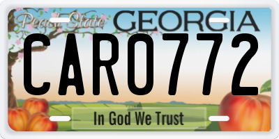 GA license plate CAR0772