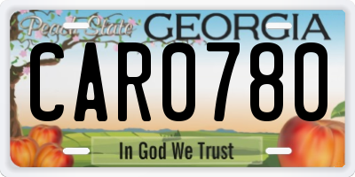 GA license plate CAR0780