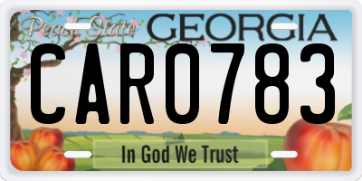 GA license plate CAR0783