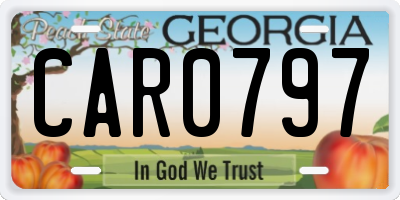 GA license plate CAR0797