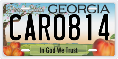 GA license plate CAR0814