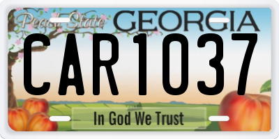 GA license plate CAR1037
