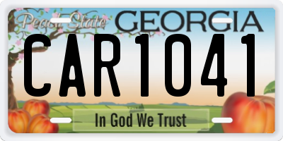 GA license plate CAR1041