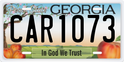 GA license plate CAR1073