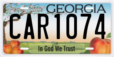 GA license plate CAR1074