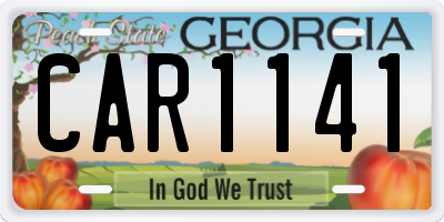 GA license plate CAR1141