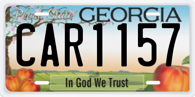 GA license plate CAR1157