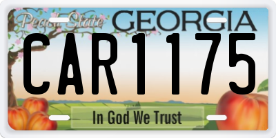 GA license plate CAR1175