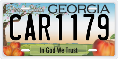 GA license plate CAR1179