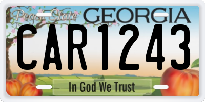 GA license plate CAR1243