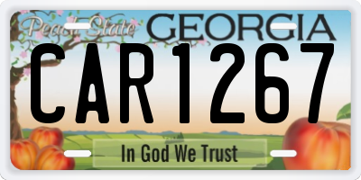 GA license plate CAR1267