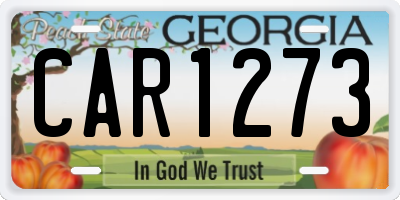 GA license plate CAR1273