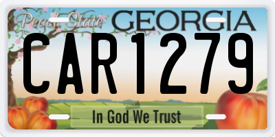 GA license plate CAR1279