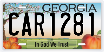 GA license plate CAR1281