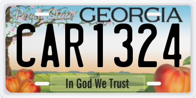 GA license plate CAR1324