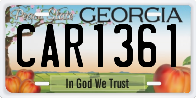 GA license plate CAR1361