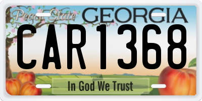 GA license plate CAR1368