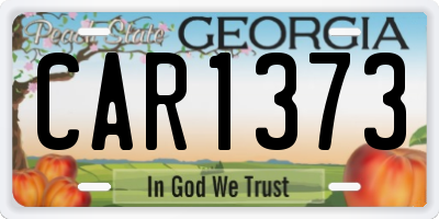GA license plate CAR1373