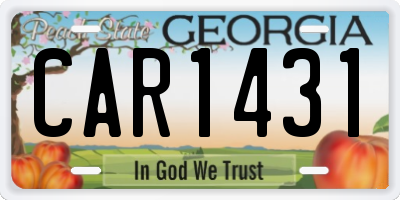 GA license plate CAR1431