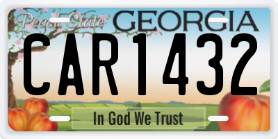 GA license plate CAR1432