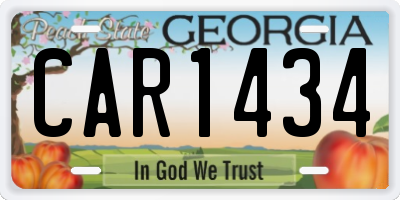 GA license plate CAR1434