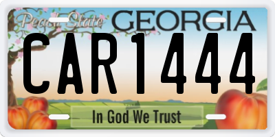 GA license plate CAR1444