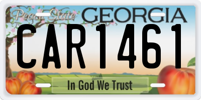 GA license plate CAR1461