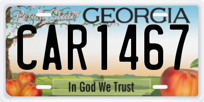 GA license plate CAR1467