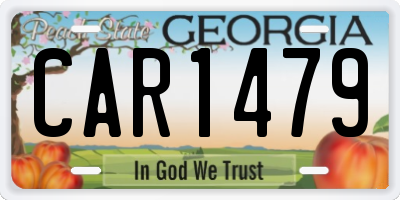 GA license plate CAR1479