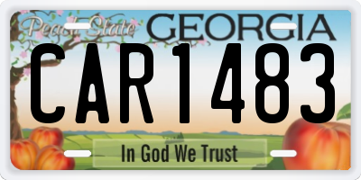 GA license plate CAR1483
