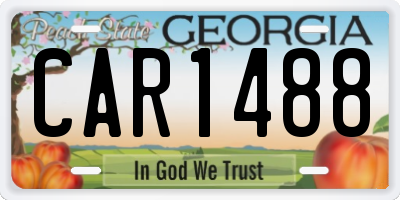 GA license plate CAR1488