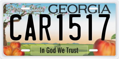 GA license plate CAR1517