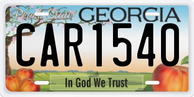GA license plate CAR1540