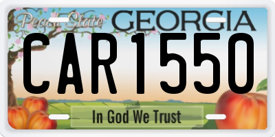 GA license plate CAR1550